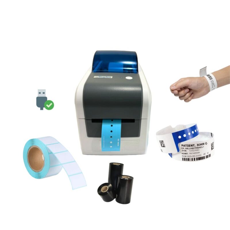 LeStaples Wristband & Barcode Label Printer . Ls-D281B | USB